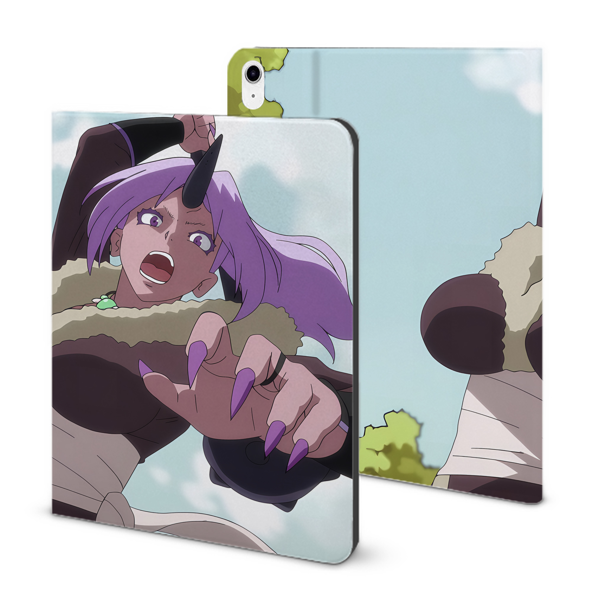 （画像用） 転スラ Regarding Reincarnated to Slime IPad ケース ブック型 PUレザー TPU 耐衝撃 軽量 薄型 ペン収納なし 全面保護 IPad 各モデル対応